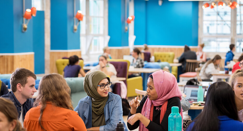 Female students in head scarves
