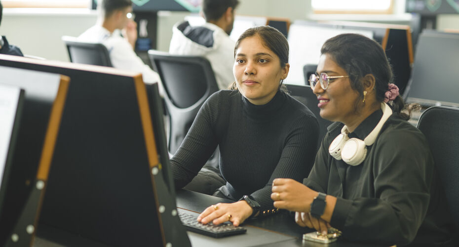 students learning