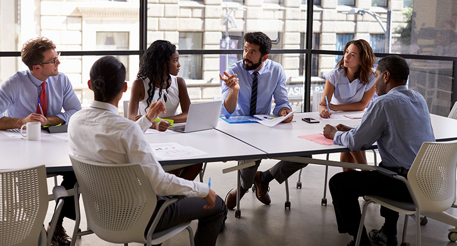 Business people around a table