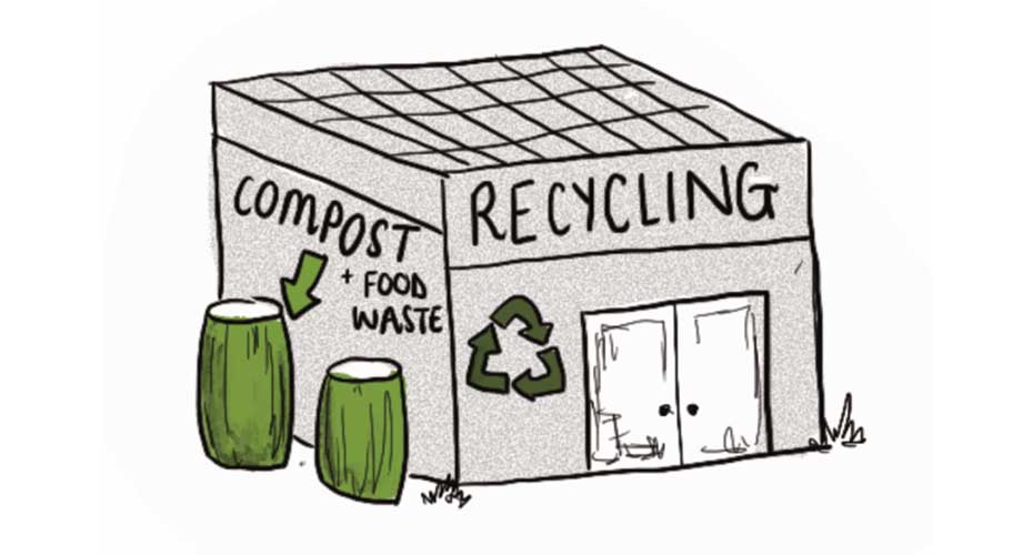 Graphic of recycling centre