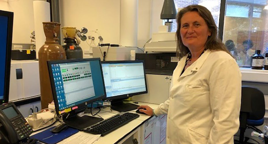 Scientist in mass spec lab