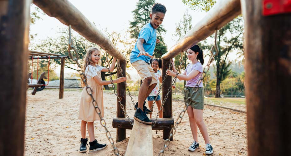 Young children playing