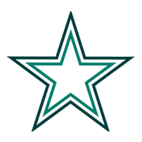 Green star icon on black background, representing excellence star infographic.
