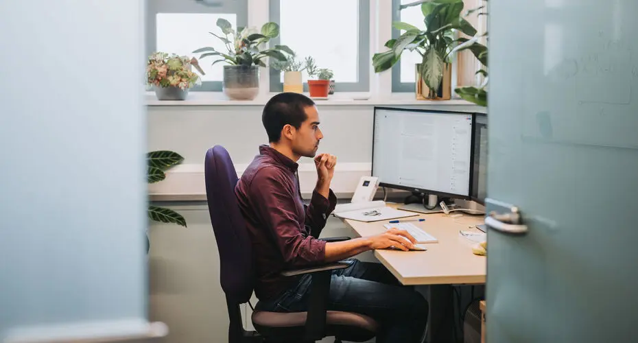 Man using computer